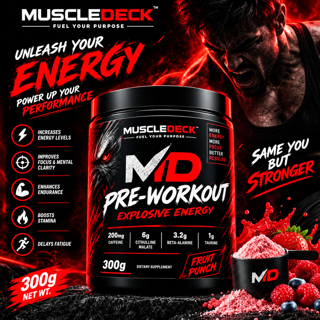 Muscledeck Pre-Workout 40 Servings 300gm